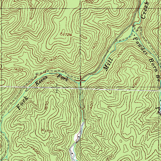 Topographic Map of Hubbards Fork, KY