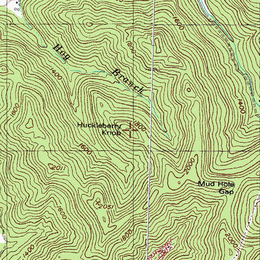 Topographic Map of Huckleberry Knob, KY