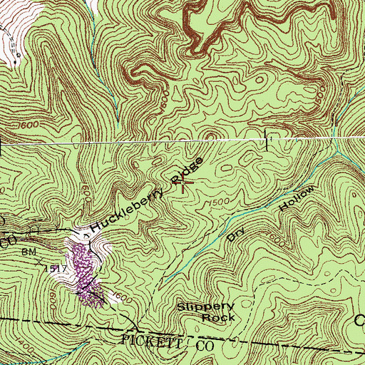 Topographic Map of Huckleberry Ridge, KY