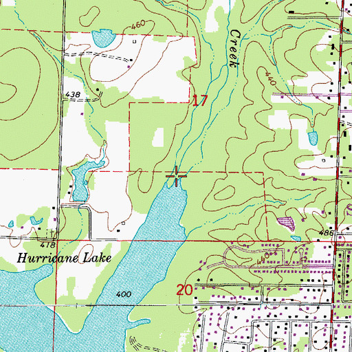 Topographic Map of Little Hurricane Creek, AR