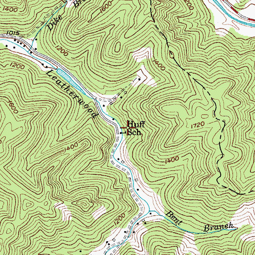 Topographic Map of Huff School, KY