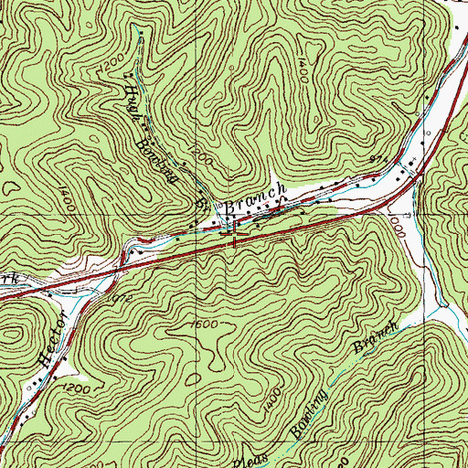 Topographic Map of Hugh Bowling Branch, KY