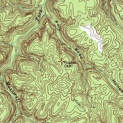 Topographic Map of Hughes Cemetery, KY