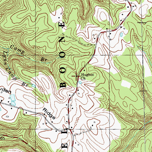 Topographic Map of Hughes Church, KY