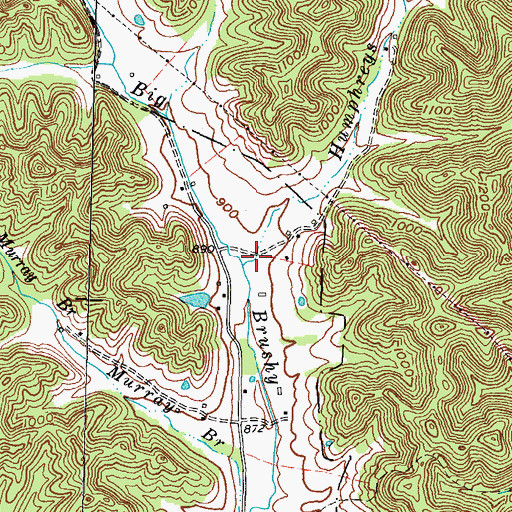 Topographic Map of Humphreys Branch, KY