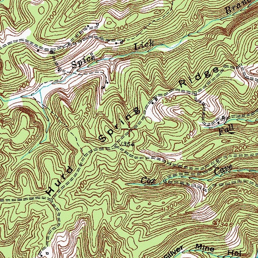 Topographic Map of Hurd Spring Ridge, KY