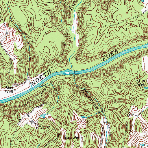 Topographic Map of Hurricane Branch, KY
