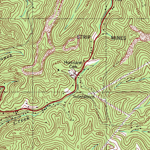 Topographic Map of Hurricane Cemetery, KY
