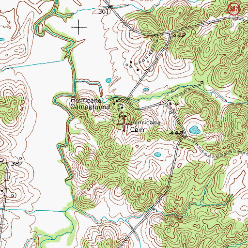 Topographic Map of Hurricane Cemetery, KY
