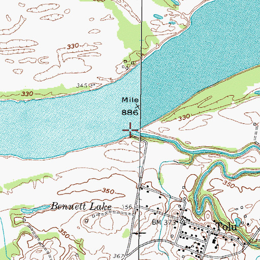 Topographic Map of Hurricane Creek, KY