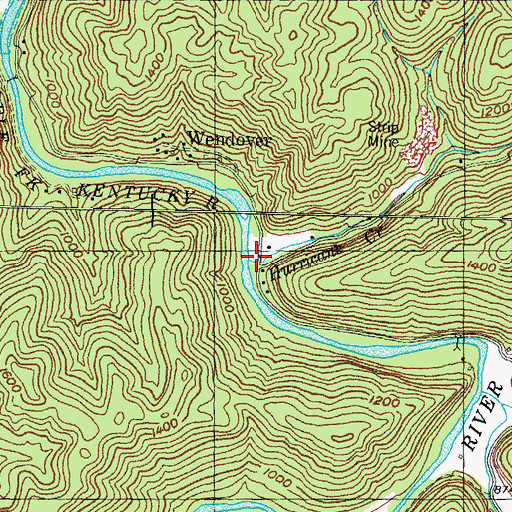 Topographic Map of Hurricane Creek, KY