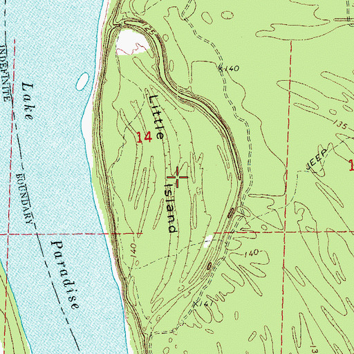 Topographic Map of Little Island, AR