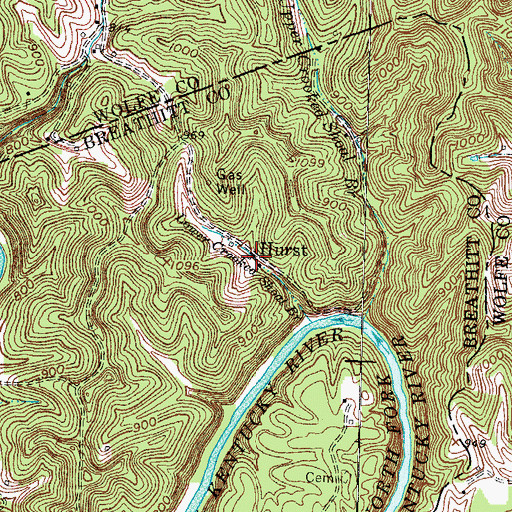 Topographic Map of Hurst, KY