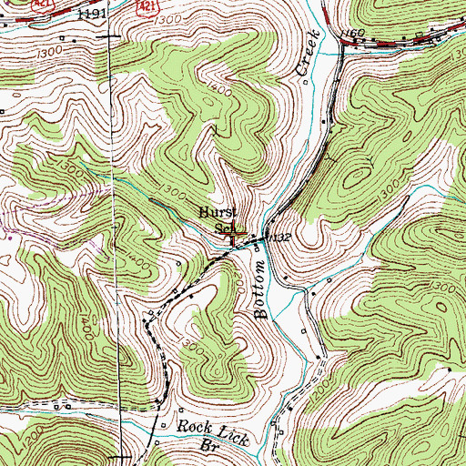 Topographic Map of Hurst School, KY