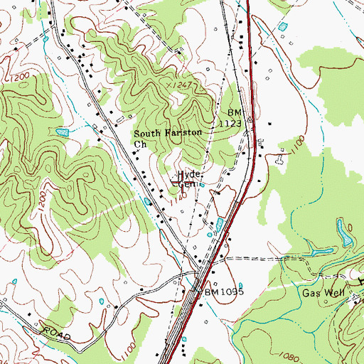 Topographic Map of Hyde Cemetery, KY
