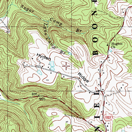 Topographic Map of Hyden Ridge, KY
