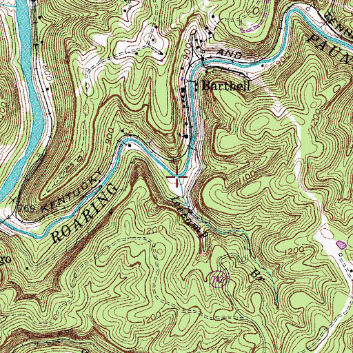 Topographic Map of Icecamp Branch, KY