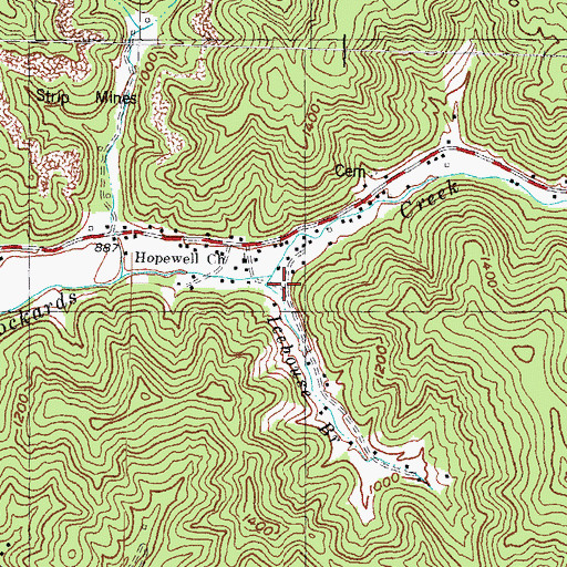Topographic Map of Icehouse Branch, KY