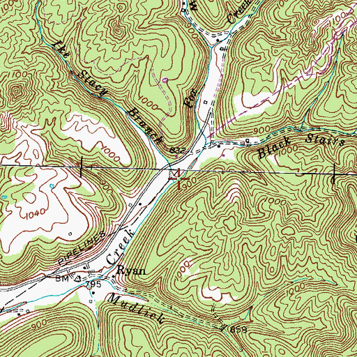 Topographic Map of Ike Stacy Branch, KY