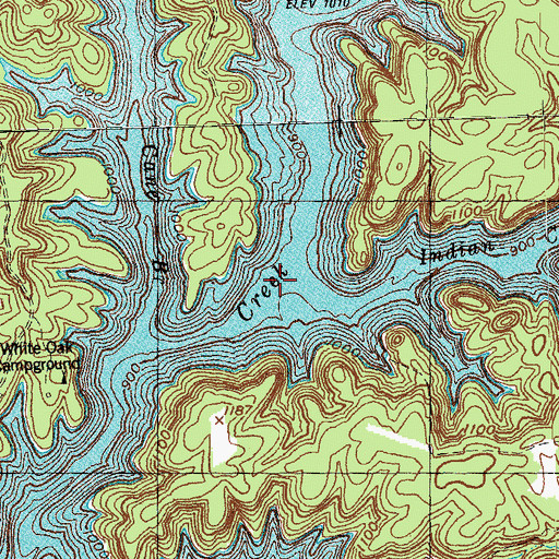 Topographic Map of Indian Camp Creek, KY