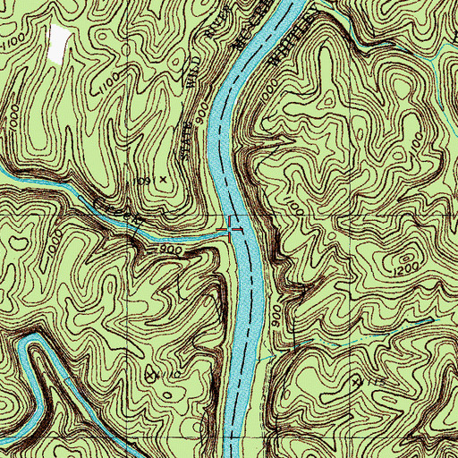 Topographic Map of Indian Creek, KY