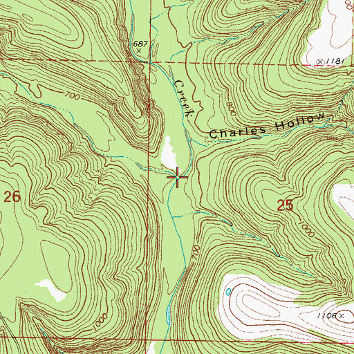Topographic Map of Little Johnnies Creek, AR