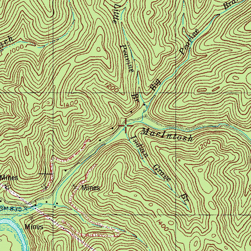 Topographic Map of Indian Grave Branch, KY