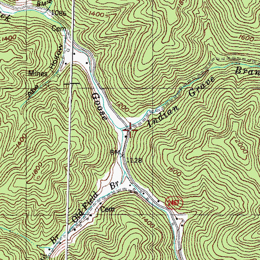 Topographic Map of Indian Grave School, KY
