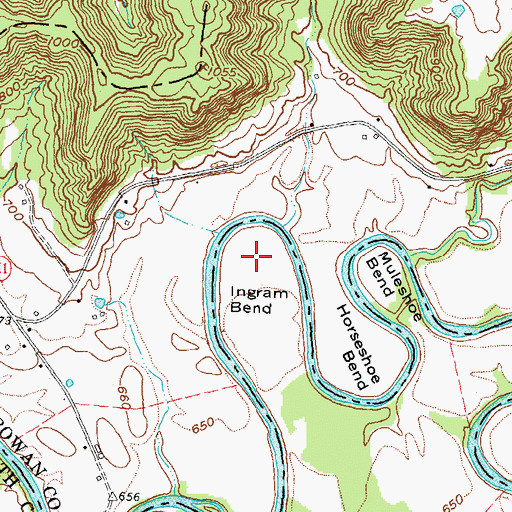 Topographic Map of Ingram Bend, KY