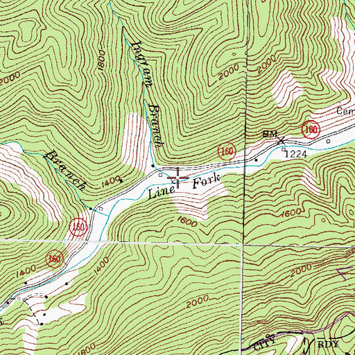 Topographic Map of Ingram Branch, KY