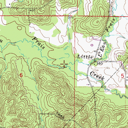 Topographic Map of Little L'Eau Frais Creek, AR