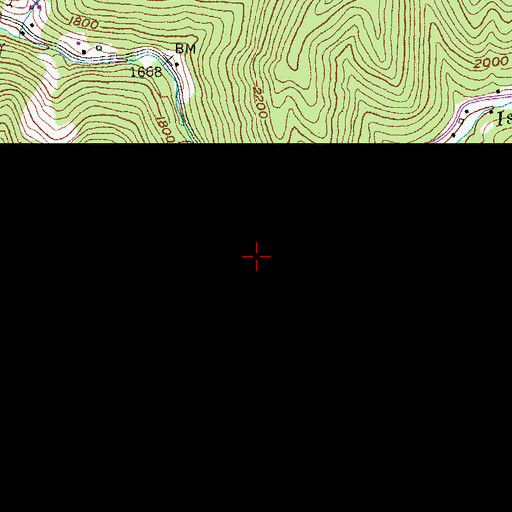 Topographic Map of Isaac Creek, KY