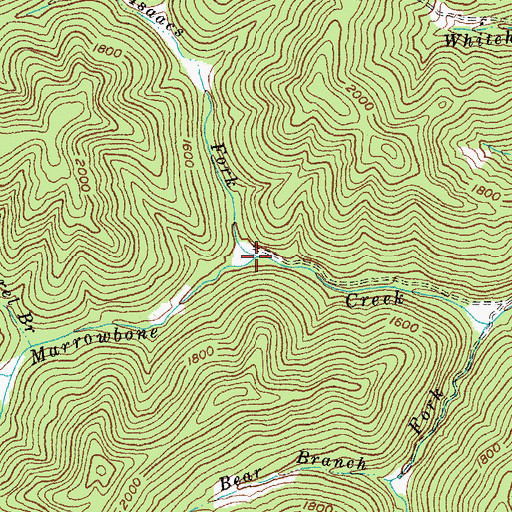 Topographic Map of Isaacs Fork, KY