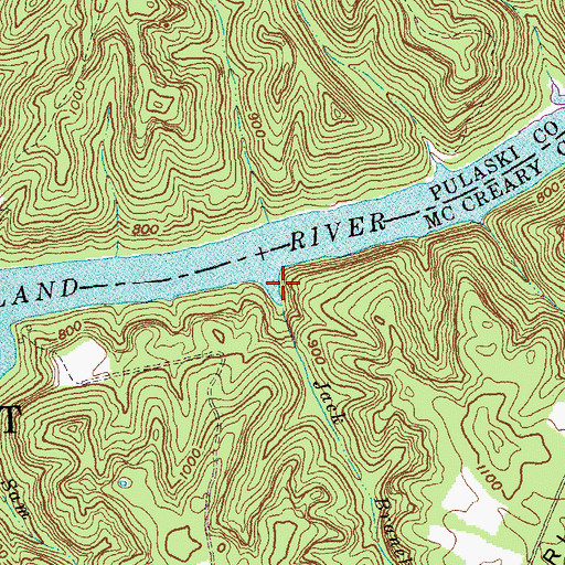 Topographic Map of Jack Branch, KY