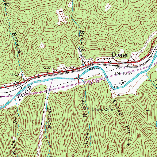 Topographic Map of Jacks Branch, KY