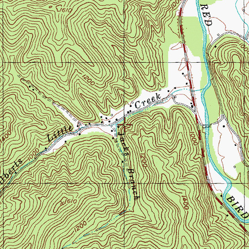 Topographic Map of Jacks Branch, KY