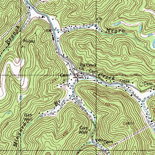 Topographic Map of Jacks Branch, KY