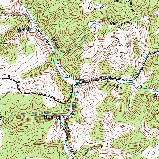 Topographic Map of Jacks Branch, KY