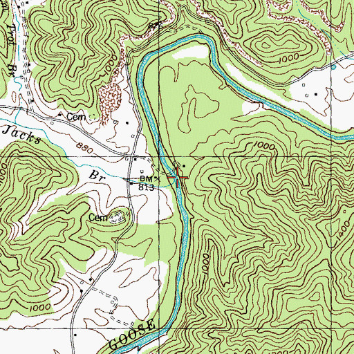Topographic Map of Jacks Branch, KY