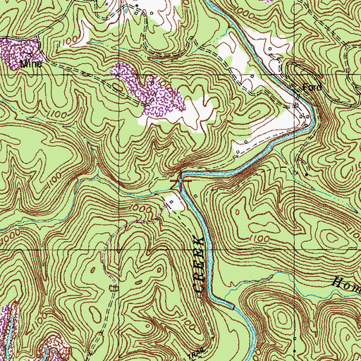 Topographic Map of Jacks Creek, KY