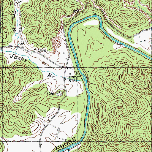 Topographic Map of Jackson Branch School, KY