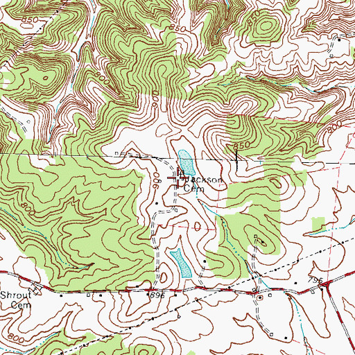 Topographic Map of Jackson Cemetery, KY