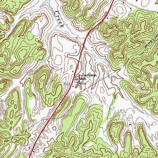Topographic Map of Jackson Chapel, KY