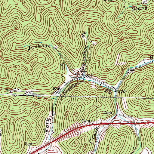 Topographic Map of Jackson Fork, KY