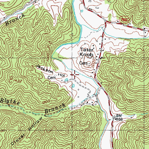 Topographic Map of Jackson Hollow, KY