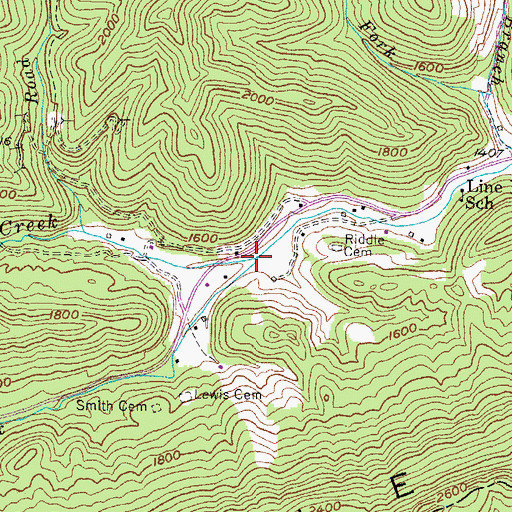 Topographic Map of Jakes Creek, KY