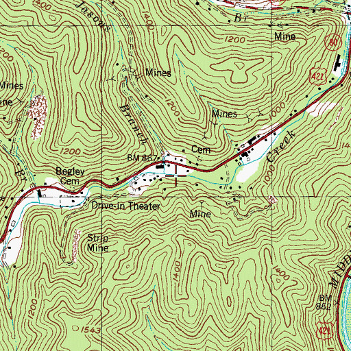 Topographic Map of Jasons Branch, KY