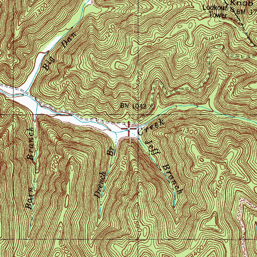 Topographic Map of Jeff Branch, KY