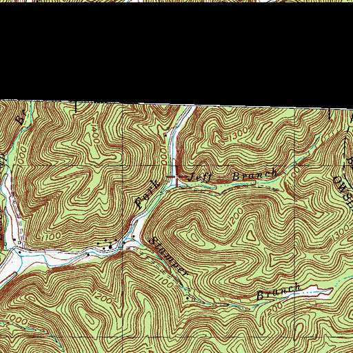 Topographic Map of Jeff Branch, KY
