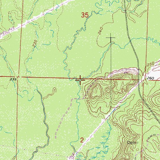 Topographic Map of Little Mud Creek, AR